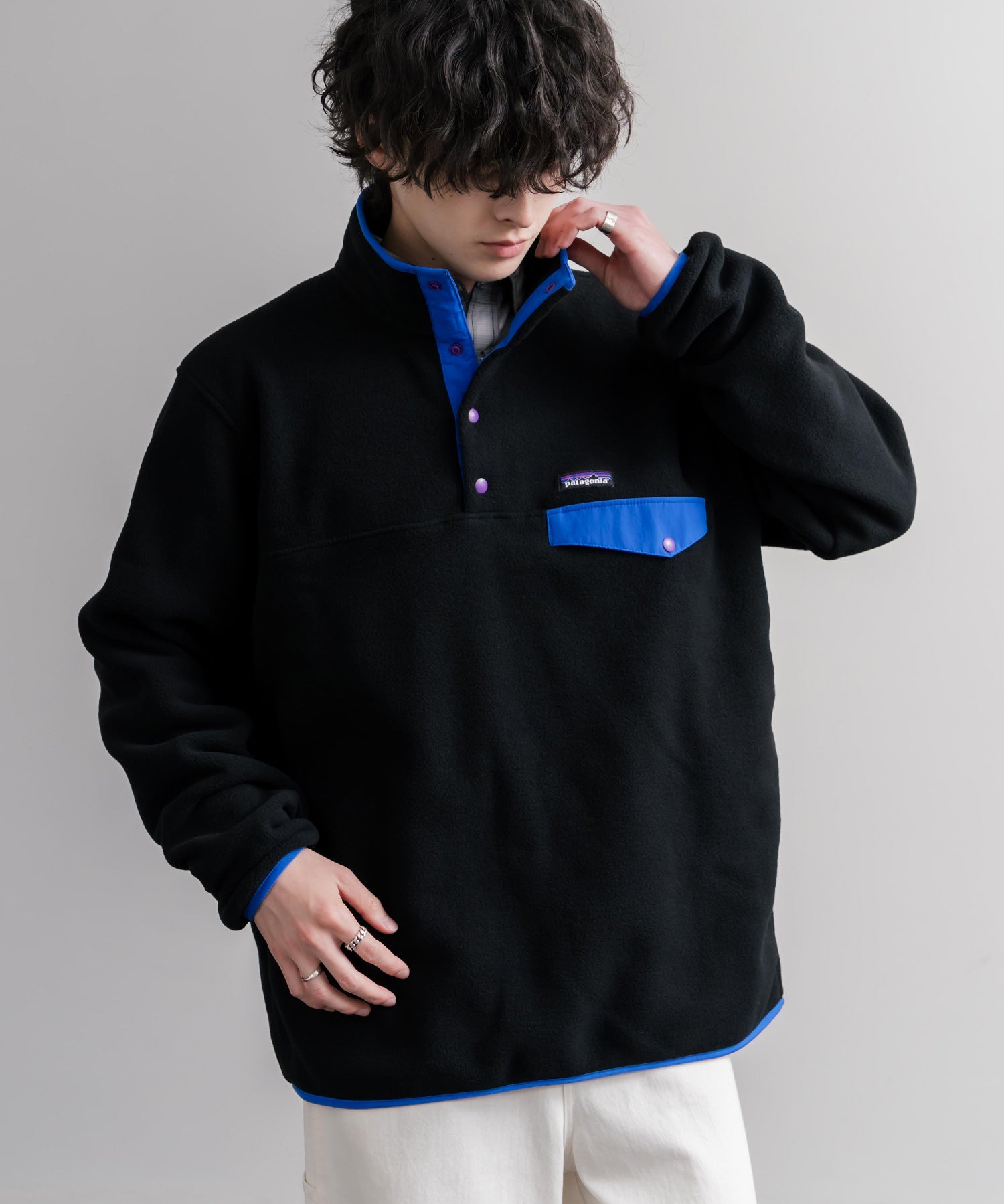 Patagonia パタゴニア M S LW SYNCH SNAP T P O シンチラフリーススナップボタン長袖プルオーバー 16387