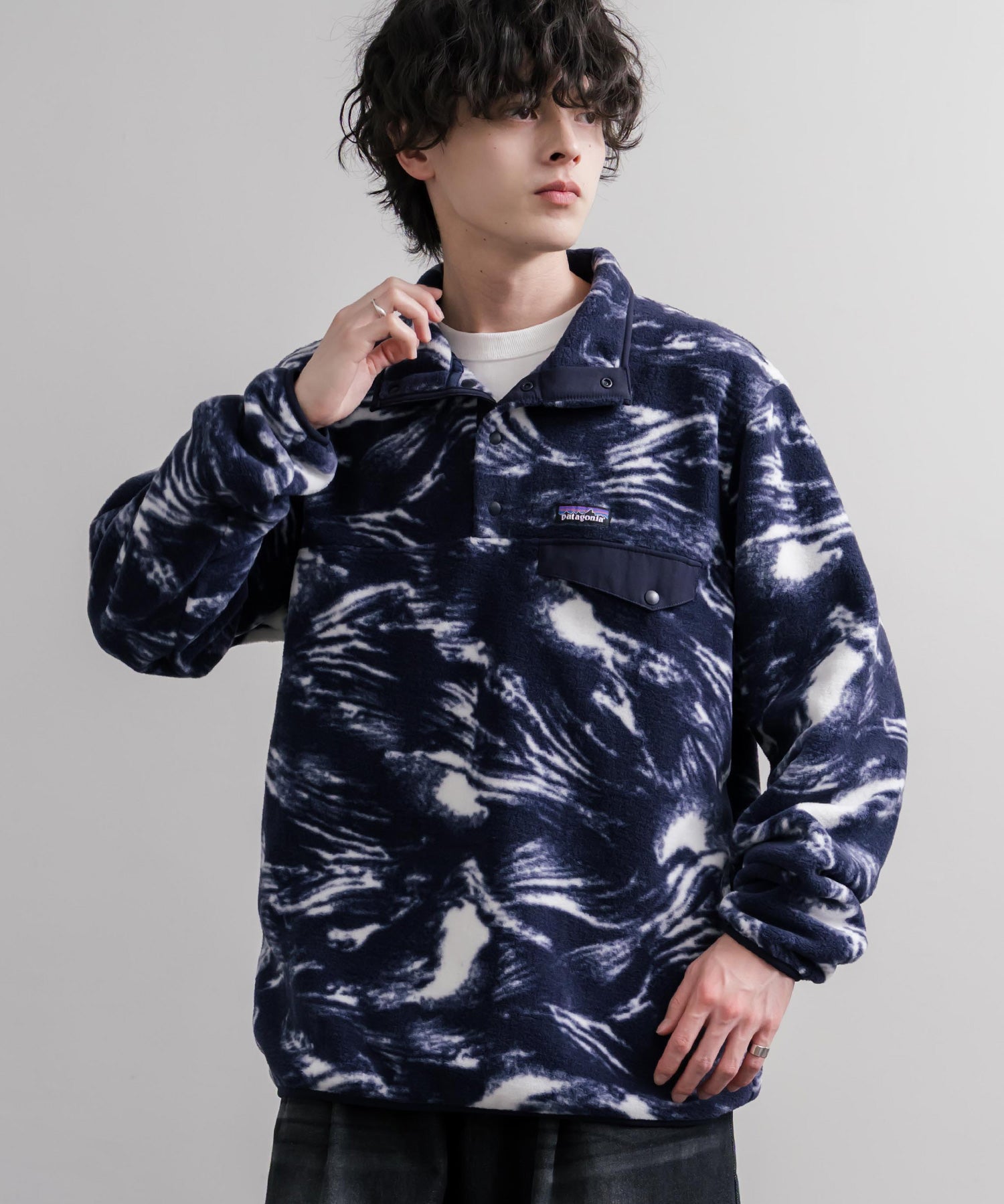 Patagonia パタゴニア M S LW SYNCH SNAP T P O シンチラフリーススナップボタン長袖プルオーバー 16387