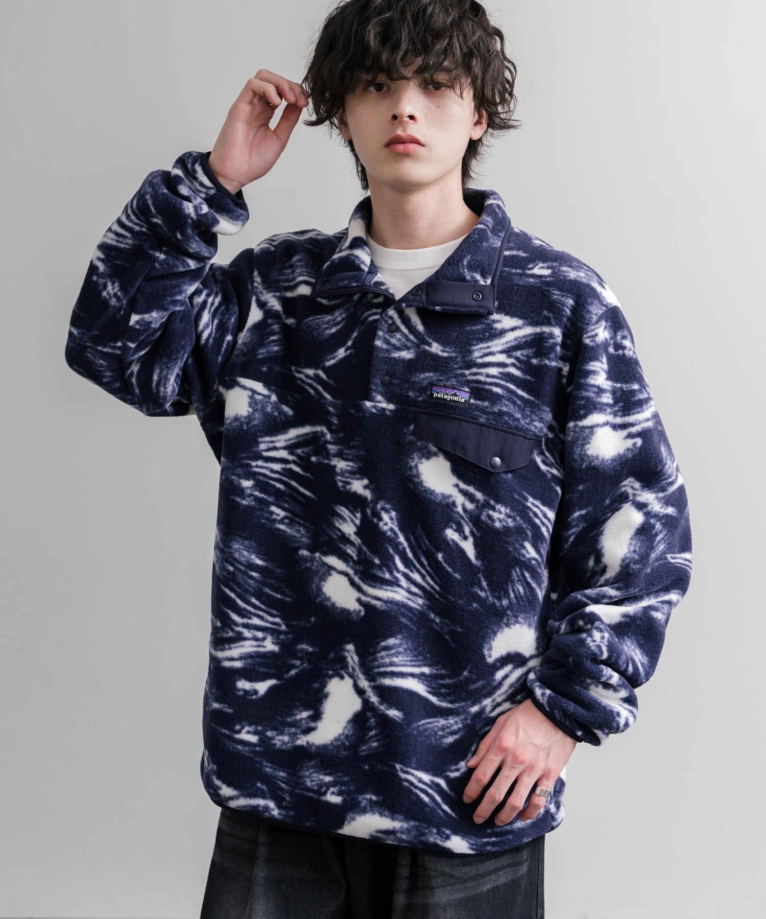 Patagonia パタゴニア M S LW SYNCH SNAP T P O シンチラフリーススナップボタン長袖プルオーバー 16387