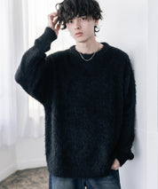 オーバーサイズ モヘアライククルーネックボリュームシャギーニットプルオーバー 16390