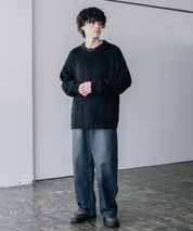 オーバーサイズ モヘアライククルーネックボリュームシャギーニットプルオーバー 16390