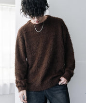 オーバーサイズ モヘアライククルーネックボリュームシャギーニットプルオーバー 16390