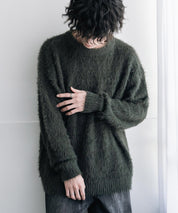 オーバーサイズ モヘアライククルーネックボリュームシャギーニットプルオーバー 16390
