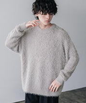 オーバーサイズ モヘアライククルーネックボリュームシャギーニットプルオーバー 16390