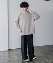 オーバーサイズ モヘアライククルーネックボリュームシャギーニットプルオーバー 16390