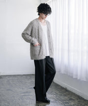 オーバーサイズ モヘアライクVネックボリュームシャギーニットカーディガン 16391