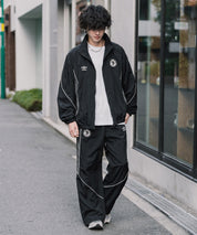 UMBRO アンブロ 裾スピンドルパイピングナイロンイージーパンツ/ワイドトラックパンツ 16394【セットアップ可能】