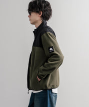 LOGOS ロゴス カチオンフリース布帛使いブルゾン/ワンポイントロゴナイロン切替スタンドネックフリースジャケット 16450
