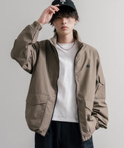 LOGOS ロゴス オーバーサイズ撥水裏タフタワンポイントロゴスタンドネックナイロンブルゾン 16451