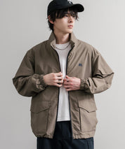 LOGOS ロゴス オーバーサイズ撥水裏タフタワンポイントロゴスタンドネックナイロンブルゾン 16451