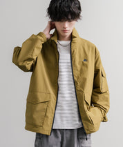 LOGOS ロゴス オーバーサイズ撥水裏タフタワンポイントロゴスタンドネックナイロンブルゾン 16451