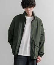 LOGOS ロゴス オーバーサイズ撥水裏タフタワンポイントロゴスタンドネックナイロンブルゾン 16451