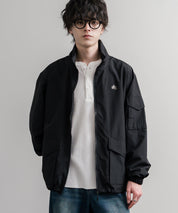 LOGOS ロゴス オーバーサイズ撥水裏タフタワンポイントロゴスタンドネックナイロンブルゾン 16451