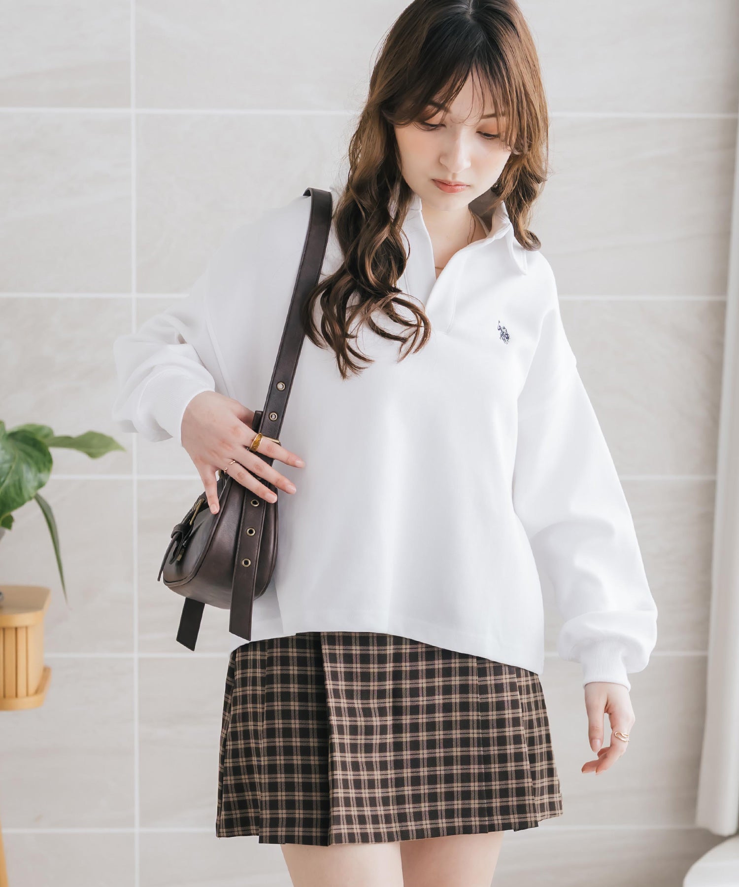 U.S.POLO ASSN. ユーエスポロアッスン 襟付きキーネックダンボールスウェット/スキッパー長袖トレーナー 16455