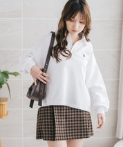 U.S.POLO ASSN. ユーエスポロアッスン 襟付きキーネックダンボールスウェット/スキッパー長袖トレーナー 16455
