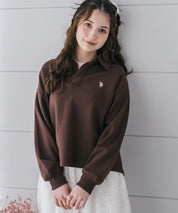 U.S.POLO ASSN. ユーエスポロアッスン 襟付きキーネックダンボールスウェット/スキッパー長袖トレーナー 16455