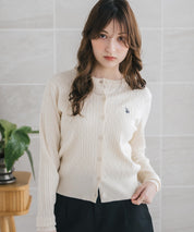 U.S. POLO ASSN. ユーエスポロアッスン W's ワンポイントロゴ刺繍ケーブルニット長袖カーディガン 16456