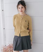 U.S. POLO ASSN. ユーエスポロアッスン W's ワンポイントロゴ刺繍ケーブルニット長袖カーディガン 16456