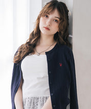 U.S. POLO ASSN. ユーエスポロアッスン W's ワンポイントロゴ刺繍ケーブルニット長袖カーディガン 16456