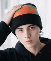 HUF WARPED CUFF BEANIE カフビーニージャカードロゴニットキャップ 16460