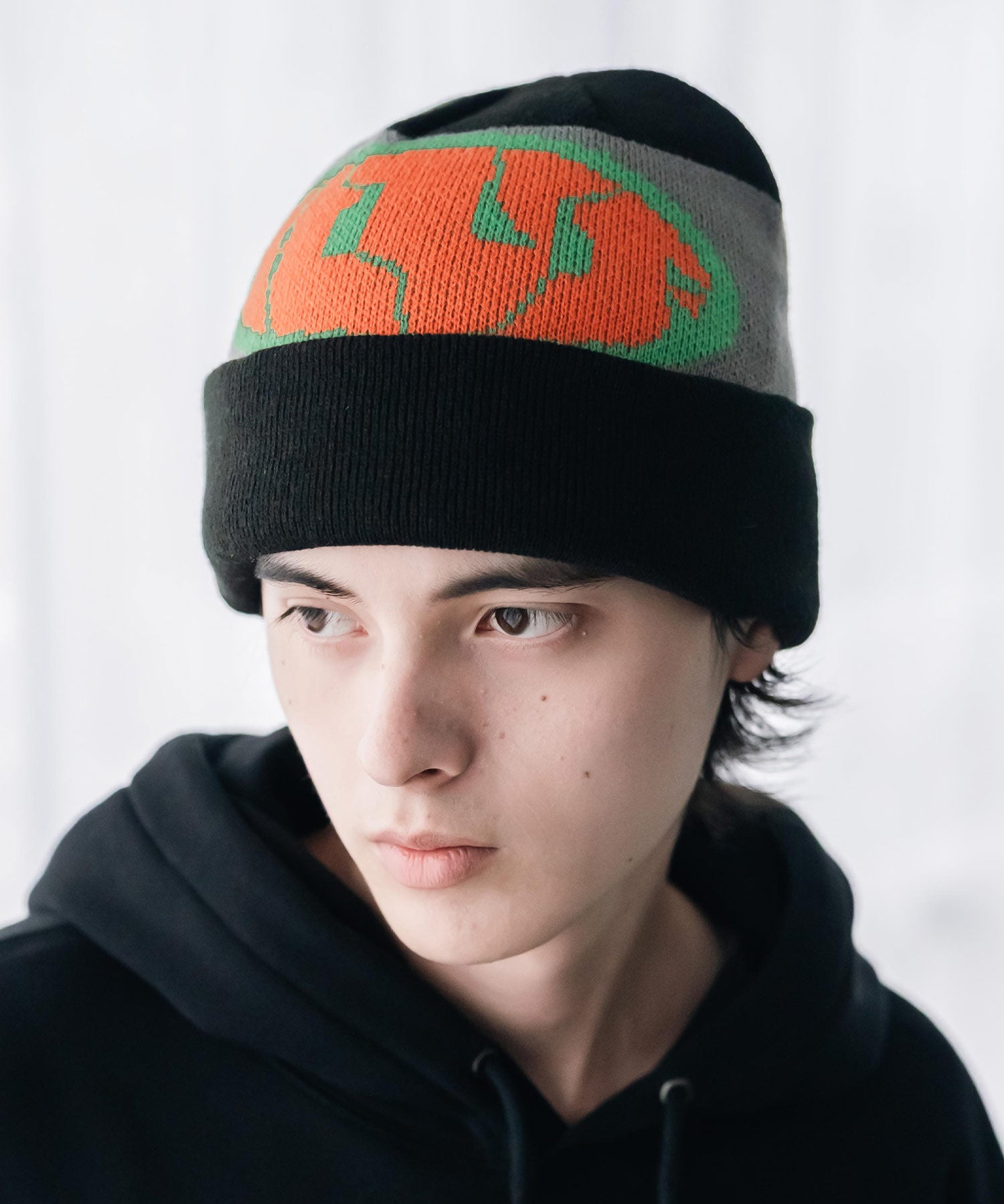 HUF WARPED CUFF BEANIE カフビーニージャカードロゴニットキャップ 16460