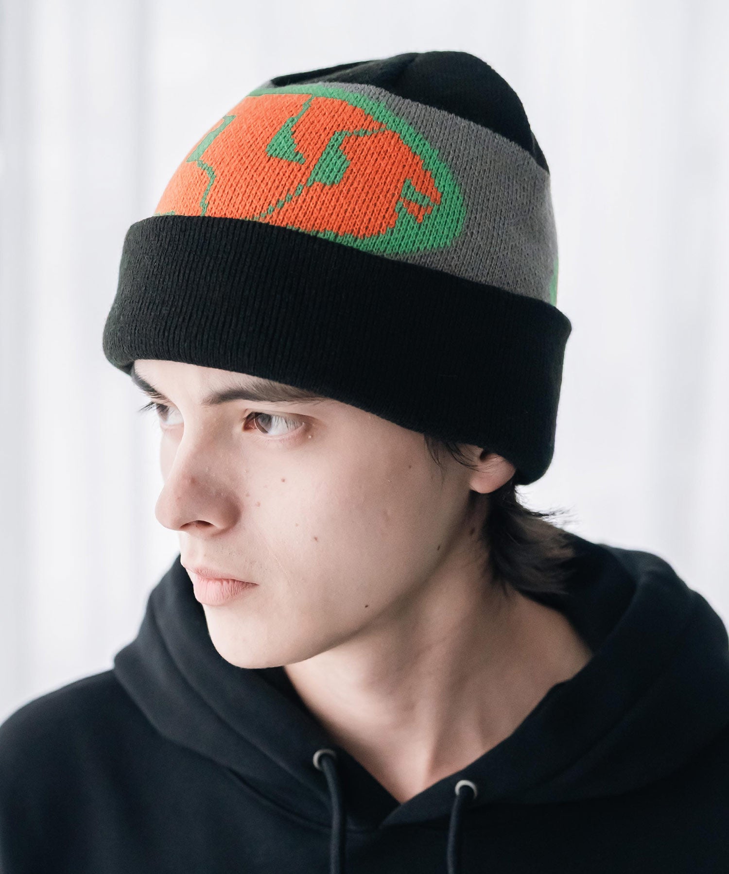 HUF WARPED CUFF BEANIE カフビーニージャカードロゴニットキャップ 16460