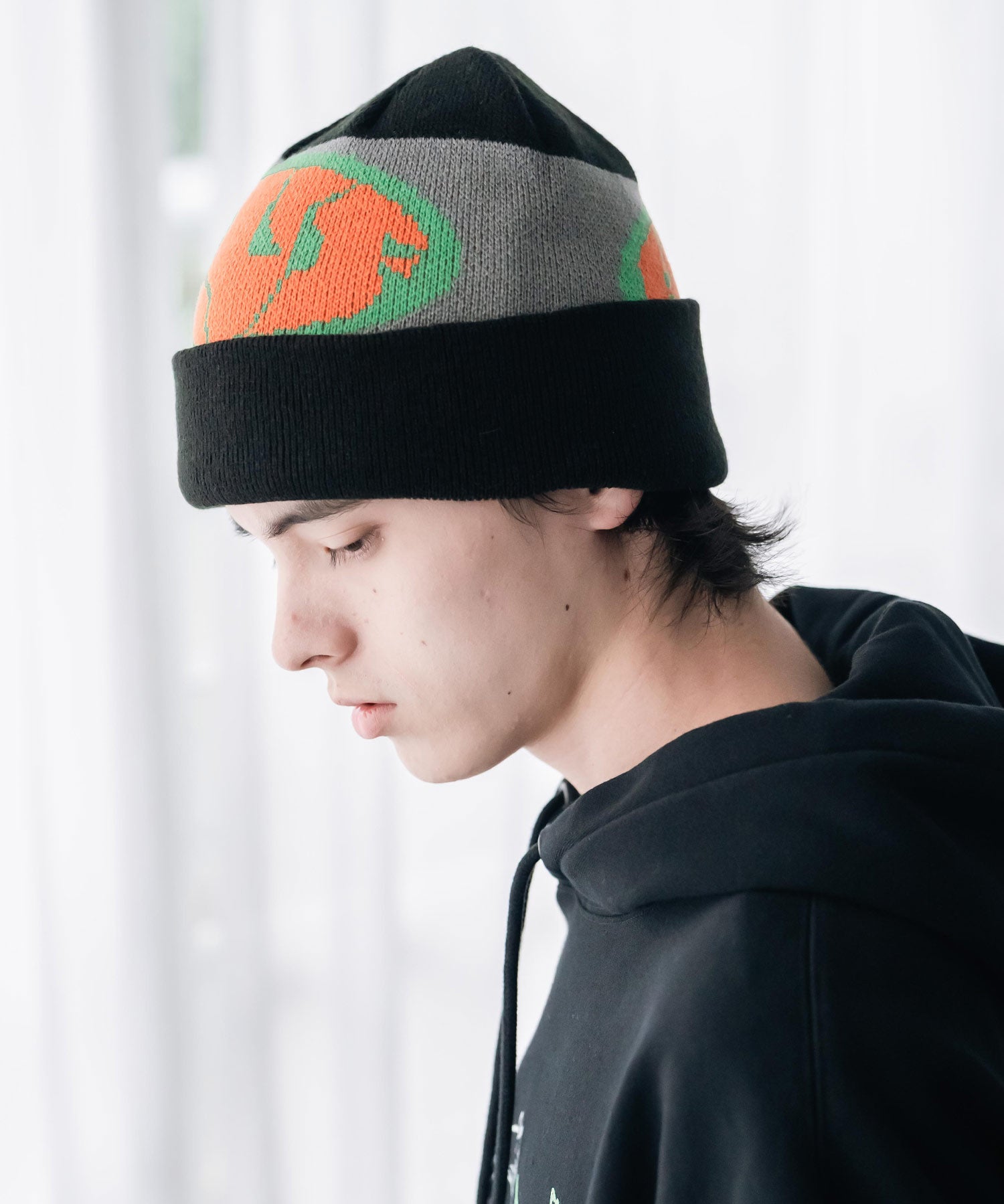HUF WARPED CUFF BEANIE カフビーニージャカードロゴニットキャップ 16460