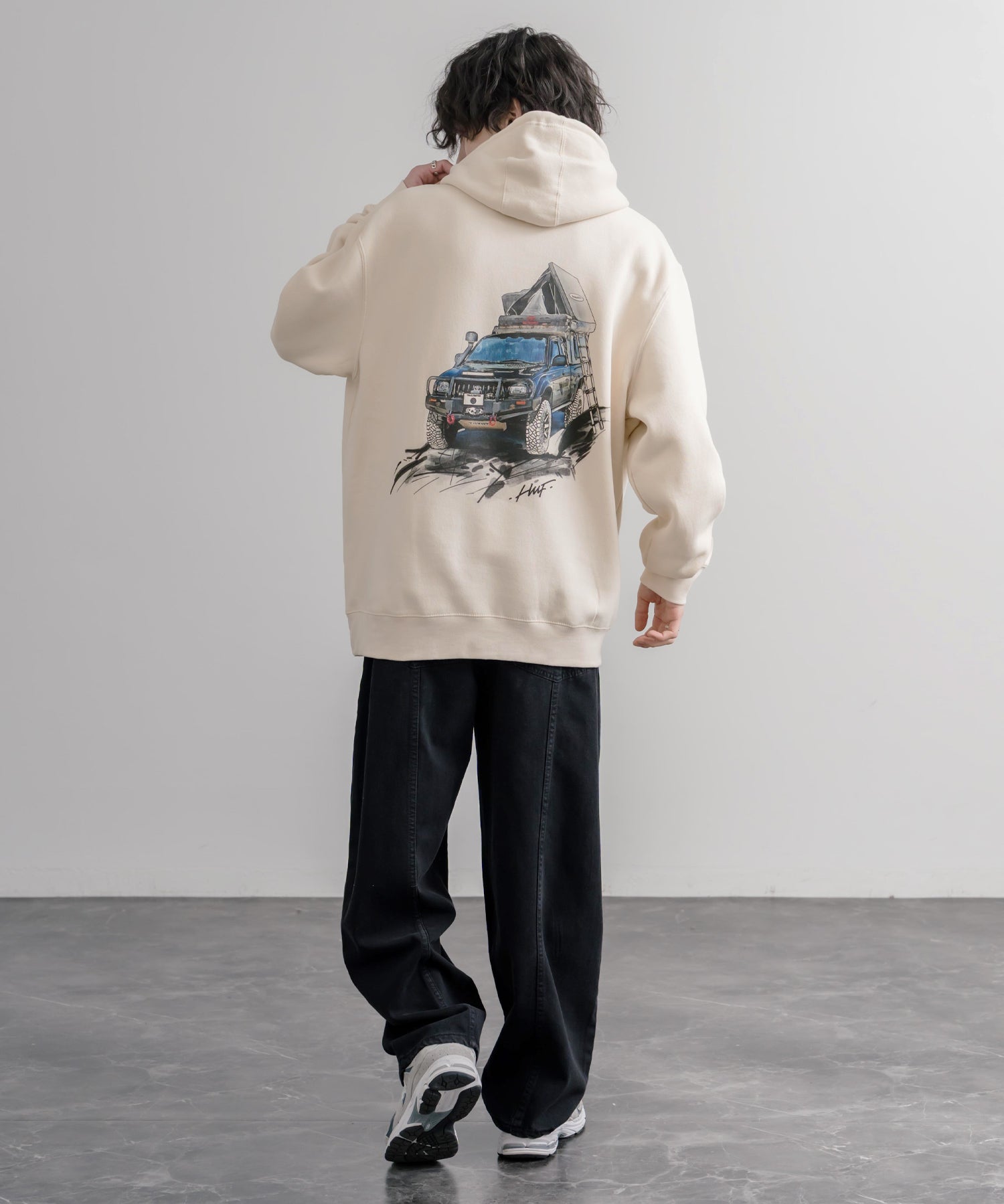 HUF ハフ オーバーサイズ裏起毛アソート長袖プルオーバーパーカー TOYOTA/GREDDY 16461