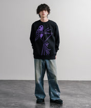 HUF ハフ オーバーサイズ裏起毛アソートプリント刺繍クルーネック長袖トレーナー 16462