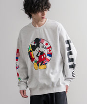 HUF ハフ オーバーサイズ裏起毛アソートプリント刺繍クルーネック長袖トレーナー 16462