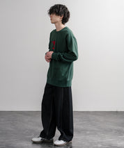 HUF ハフ オーバーサイズ裏起毛アソートプリント刺繍クルーネック長袖トレーナー 16462