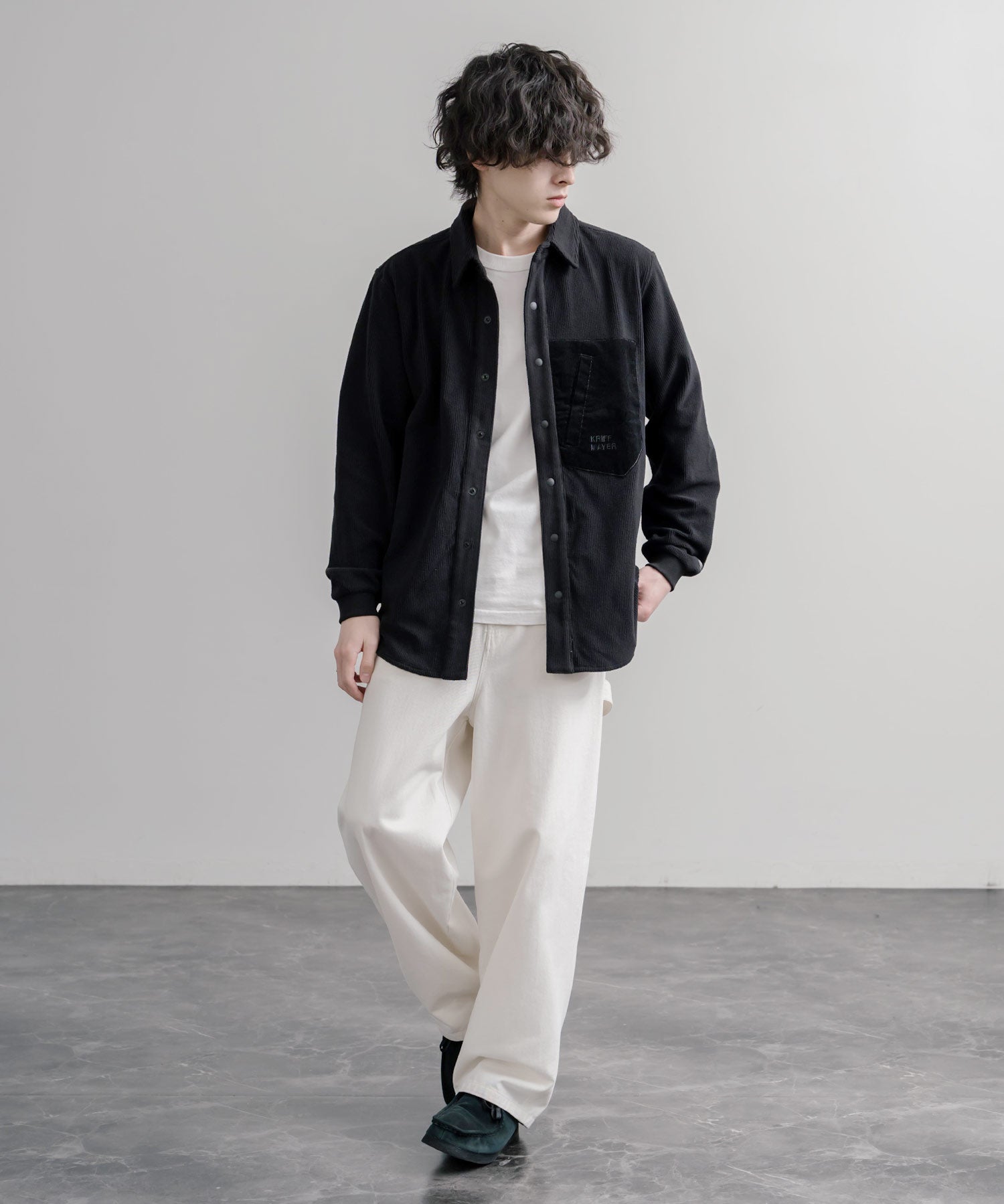 KRIFF MAYER クリフメイヤー アクティブグリッドフリースストレッチ切り替え長袖シャツ 2615114 16463
