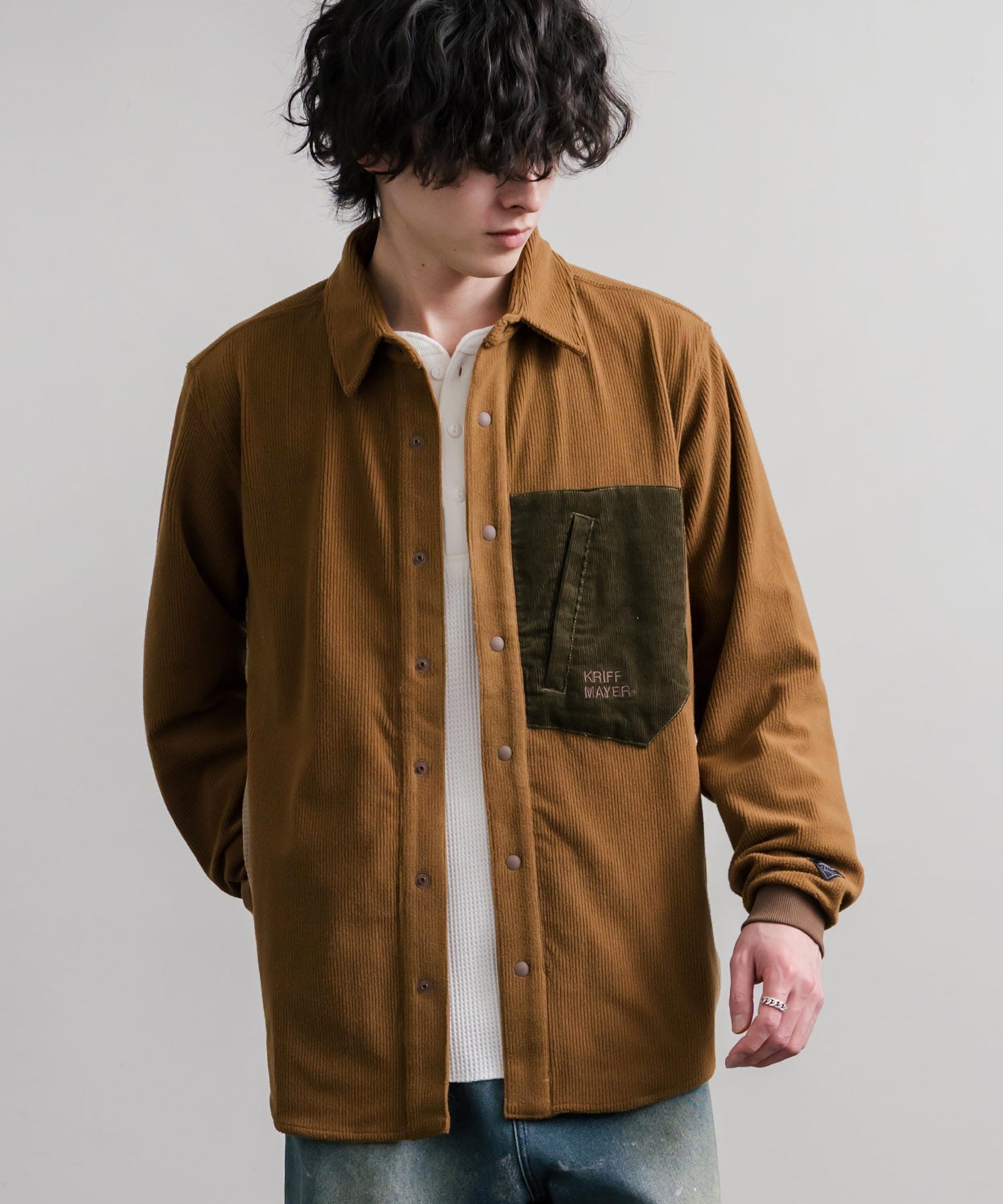KRIFF MAYER クリフメイヤー アクティブグリッドフリースストレッチ切り替え長袖シャツ 2615114 16463