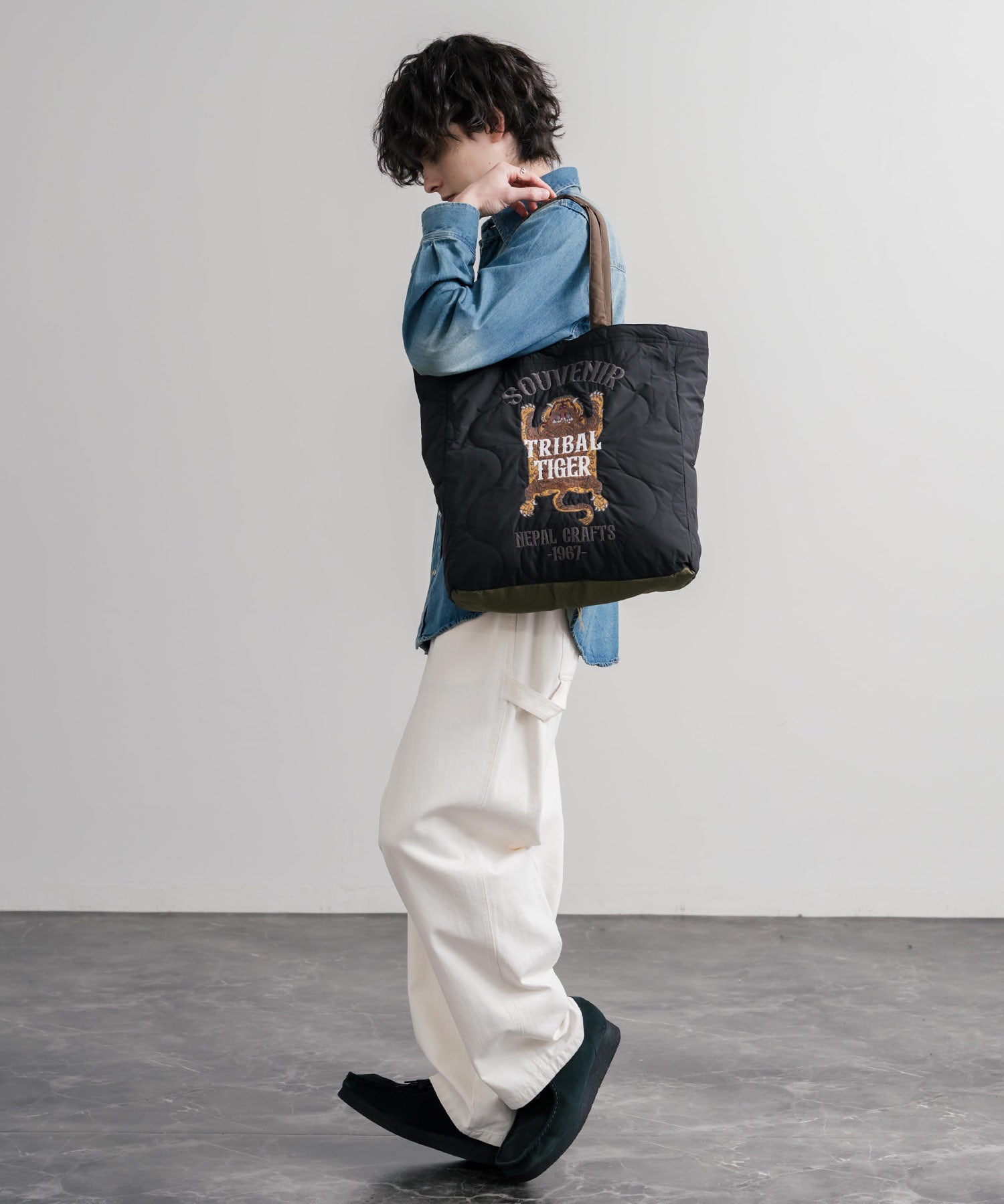 KRIFF MAYER クリフメイヤー スーベニア刺繍TOTE BAG/ひょうたん型キルティングナイロントートバッグ Z2615128 16466
