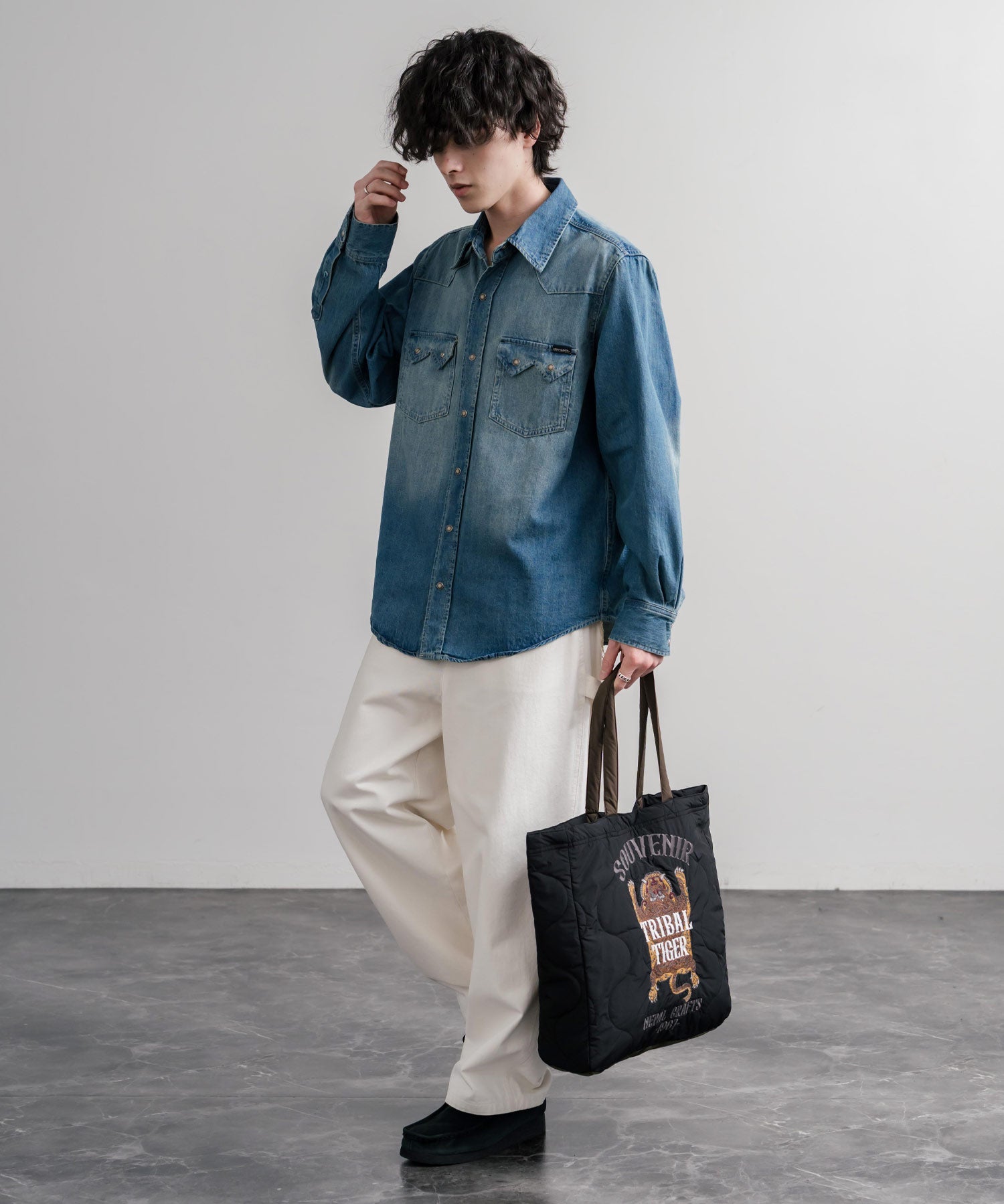 KRIFF MAYER クリフメイヤー スーベニア刺繍TOTE BAG/ひょうたん型キルティングナイロントートバッグ Z2615128 16466
