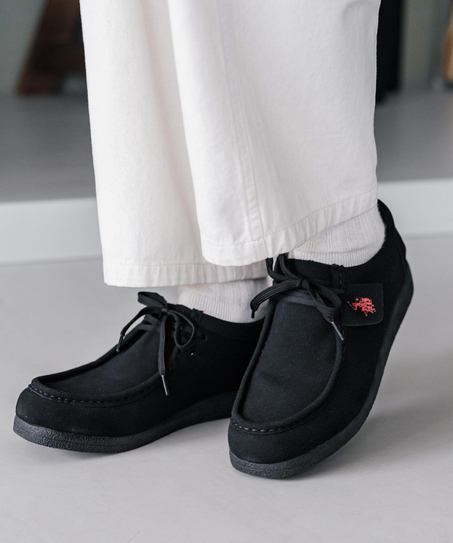 U.S.POLO ASSN. ユーエスポロアッスン ワンポイント ロゴフェイクレザーモカシンシューズ 16468