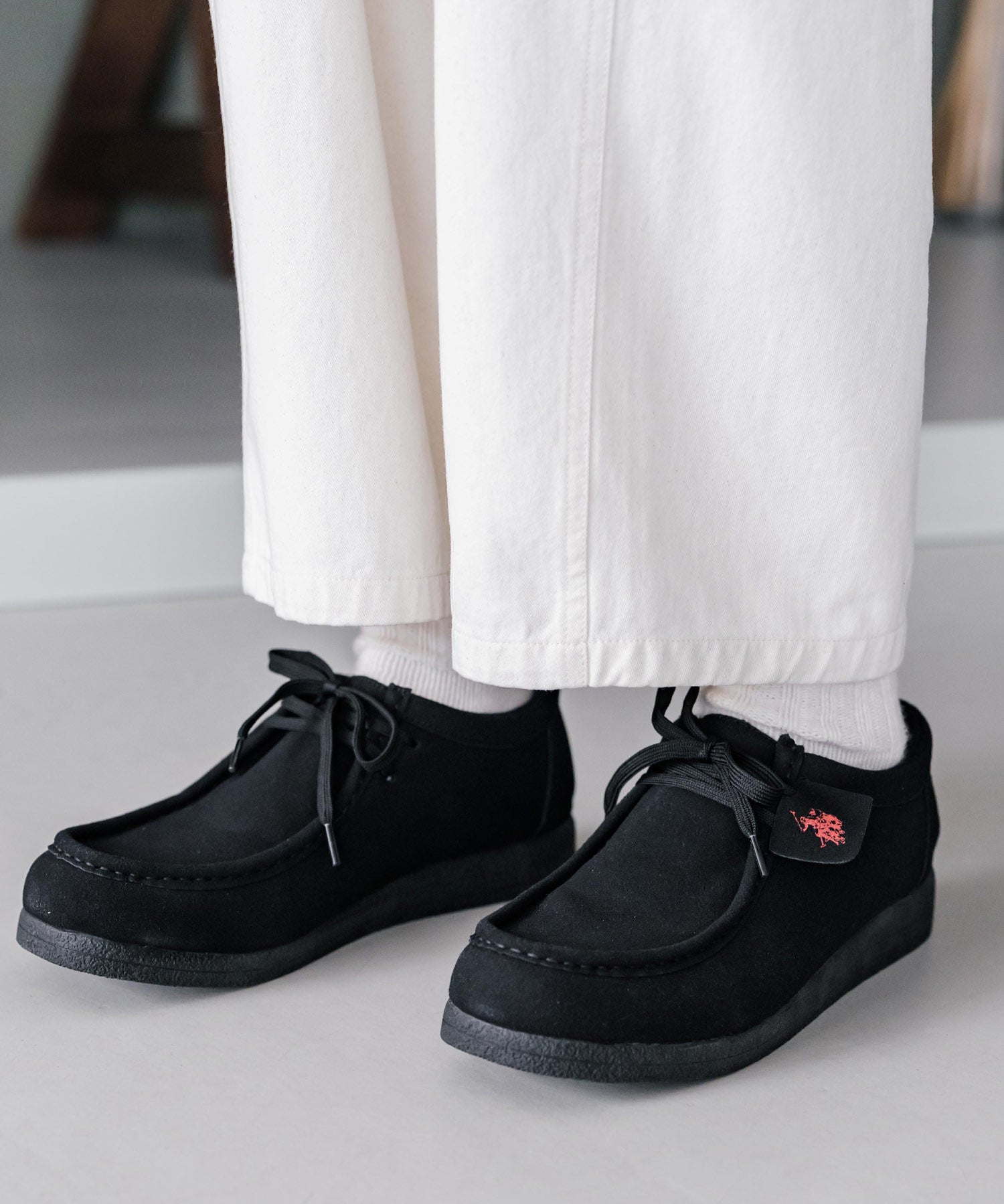 U.S.POLO ASSN. ユーエスポロアッスン ワンポイント ロゴフェイクレザーモカシンシューズ 16468