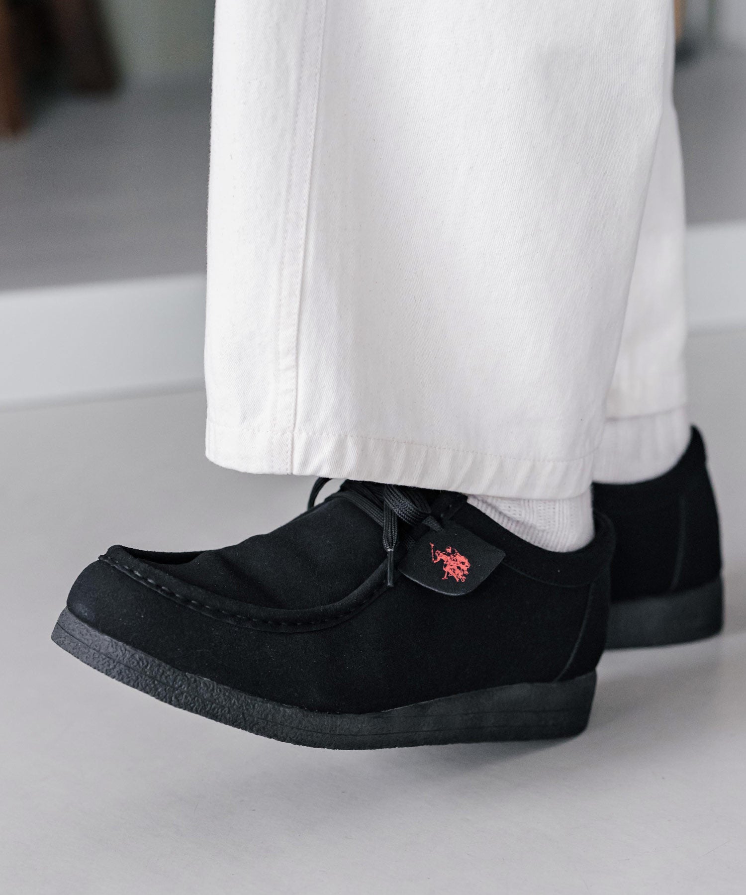 U.S.POLO ASSN. ユーエスポロアッスン ワンポイント ロゴフェイクレザーモカシンシューズ 16468