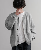 Upscape Audience アップスケープオーディエンス 日本製ウールビックワッフルニットソーノーカラーアーミーカーディガン AUD7290 16471