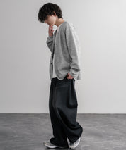 Upscape Audience アップスケープオーディエンス 日本製ウールビックワッフルニットソーノーカラーアーミーカーディガン AUD7290 16471