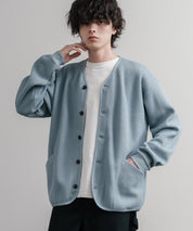 Upscape Audience アップスケープオーディエンス 日本製ウールビックワッフルニットソーノーカラーアーミーカーディガン AUD7290 16471