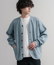 Upscape Audience アップスケープオーディエンス 日本製ウールビックワッフルニットソーノーカラーアーミーカーディガン AUD7290 16471