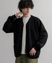 Upscape Audience アップスケープオーディエンス 日本製ウールビックワッフルニットソーノーカラーアーミーカーディガン AUD7290 16471