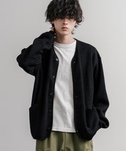 Upscape Audience アップスケープオーディエンス 日本製ウールビックワッフルニットソーノーカラーアーミーカーディガン AUD7290 16471