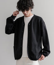 Upscape Audience アップスケープオーディエンス 日本製ウールビックワッフルニットソーノーカラーアーミーカーディガン AUD7290 16471