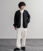 Upscape Audience アップスケープオーディエンス 日本製ウールビックワッフルニットソーノーカラーアーミーカーディガン AUD7290 16471