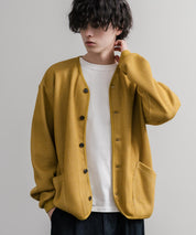 Upscape Audience アップスケープオーディエンス 日本製ウールビックワッフルニットソーノーカラーアーミーカーディガン AUD7290 16471