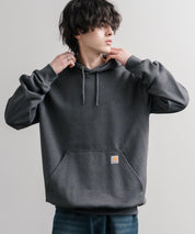 Carhartt カーハート MIDWEIGHT HOODED SWEAT/オーバーサイズ裏起毛ワンポイントロゴ長袖プルオーバーパーカー 16473