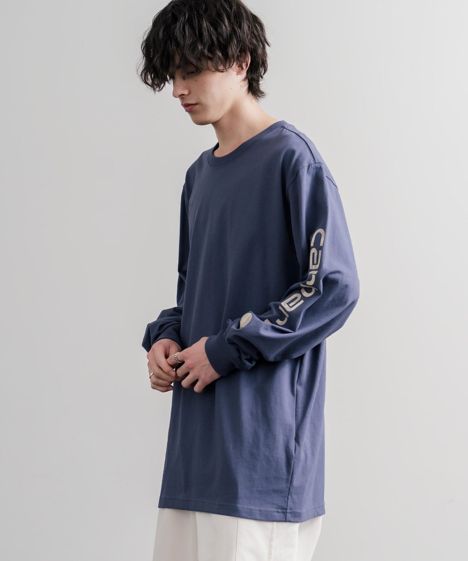 Carhartt カーハート HEAVYWEIGHT LONG-SLEEVE T-SHIRTS/オーバーサイズヘビーウェイト袖ロゴプリント長袖クルーネックTシャツ 16475