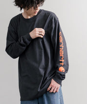 Carhartt カーハート HEAVYWEIGHT LONG-SLEEVE T-SHIRTS/オーバーサイズヘビーウェイト袖ロゴプリント長袖クルーネックTシャツ 16475